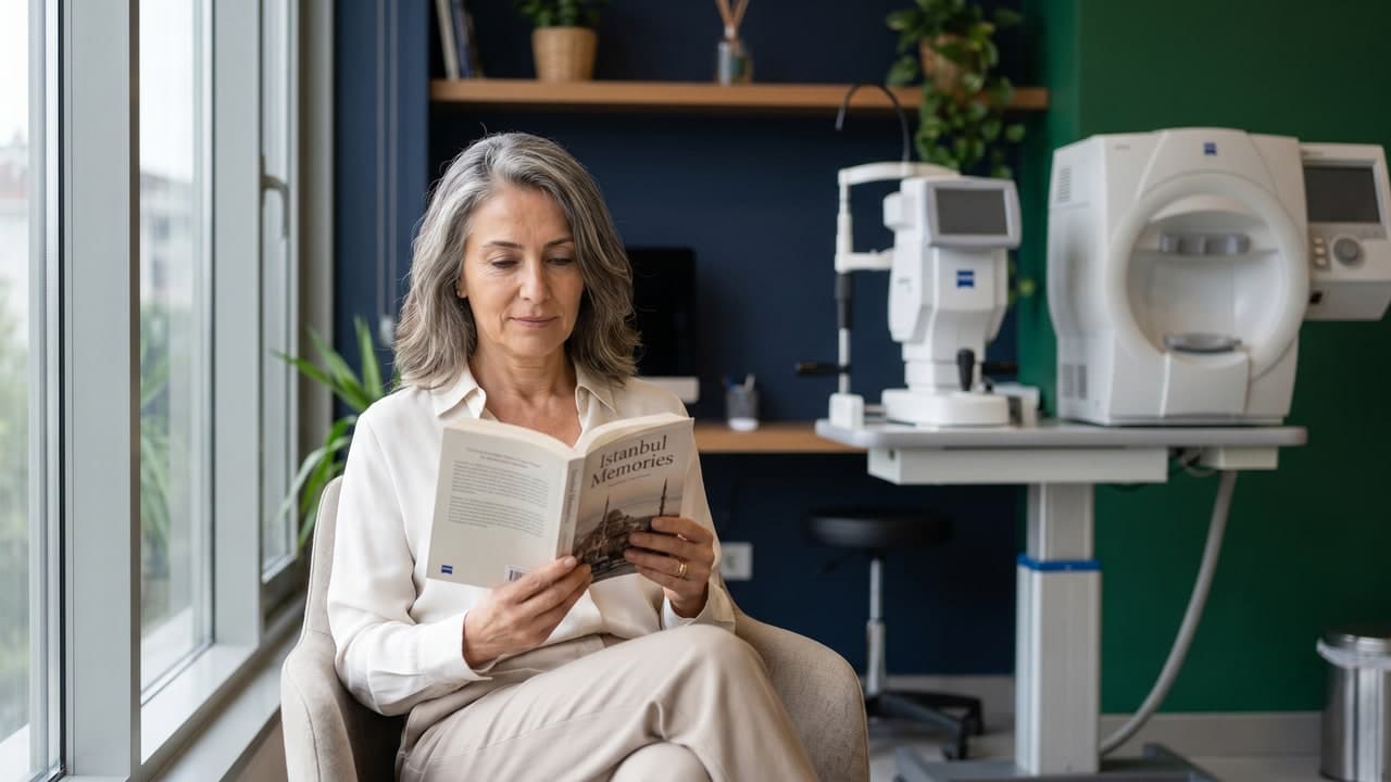 Patient en vision restaurée après implant multifocal pour presbytie à Renaissance Clinique Istanbul