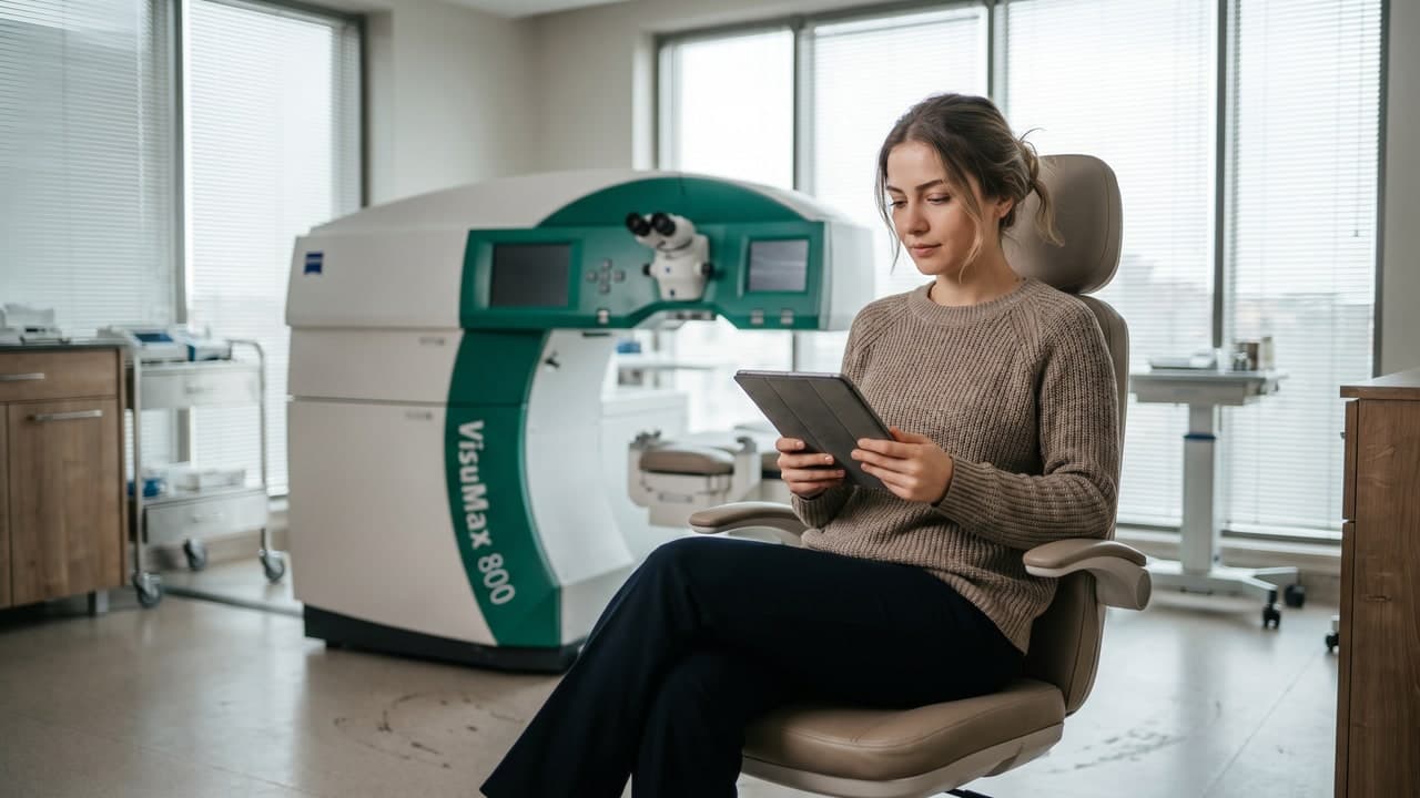 Patiente jeune femme en vision parfaite après chirurgie réfractive à Renaissance Clinique Istanbul