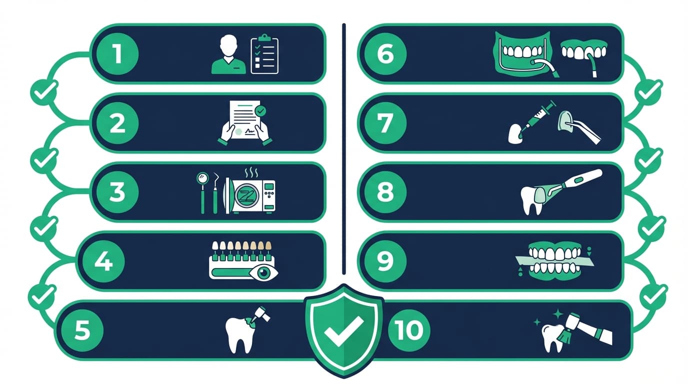 Checklist sécurité facettes Turquie | Renaissance Clinique Checklist de sécurité patient pour facettes dentaires en Turquie — 10 points de vérification avant intervention