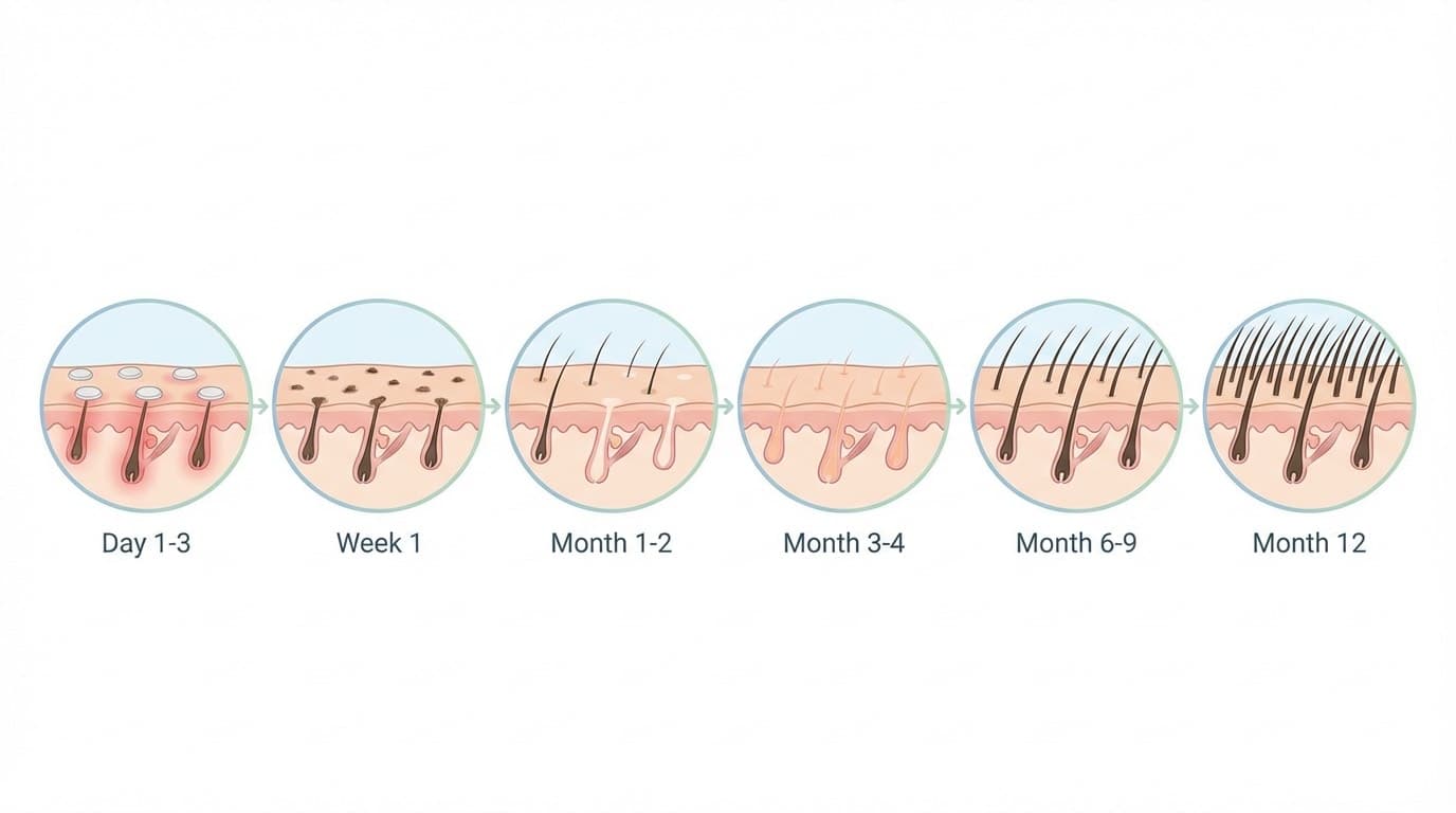 Timeline de récupération post-greffe | Renaissance Clinique Calendrier de récupération après greffe de cheveux : J0 à J12 mois — Renaissance Clinique Istanbul