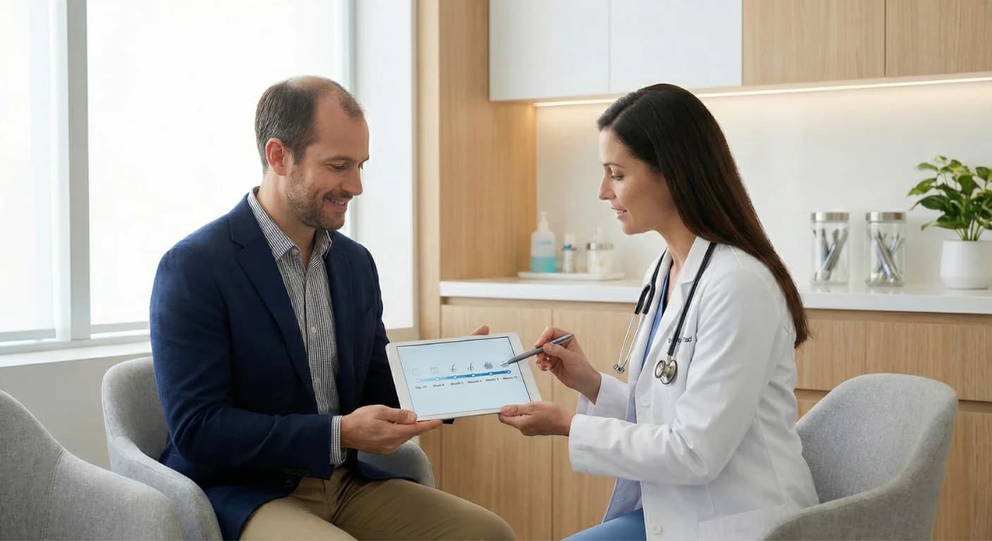 Evolution greffe cheveux : calendrier et étapes clés