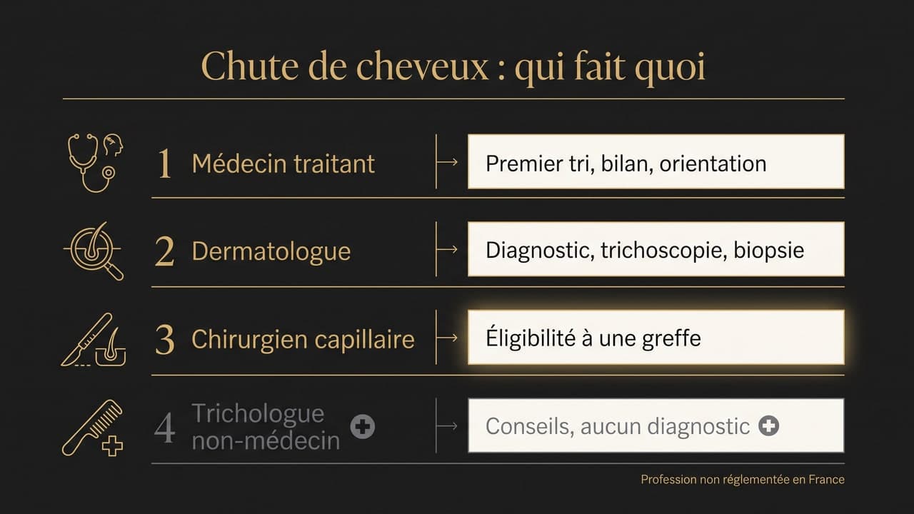 Chute de cheveux : quel spécialiste faut-il consulter ?