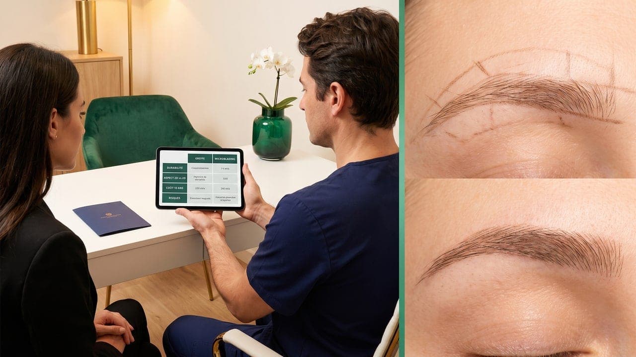 Greffe de sourcils vs microblading : comparatif 2026