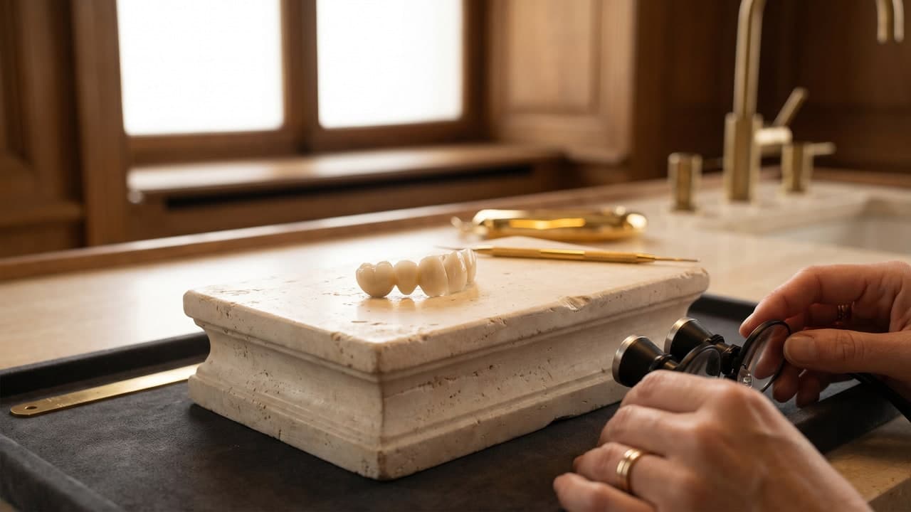 Bridge dentaire zircone 3 éléments (2 piliers + 1 pontique) — Renaissance Clinique Istanbul