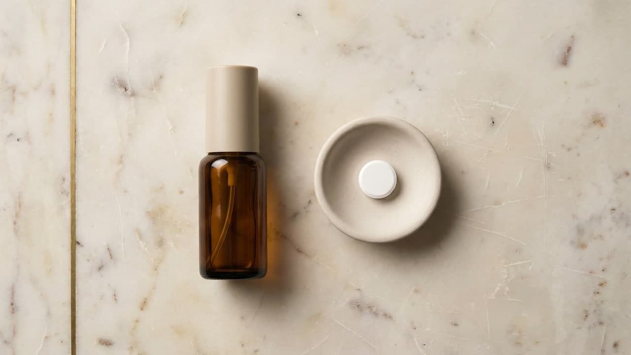 Comparaison visuelle entre une solution de finastéride topique en spray et un comprimé de finastéride oral
