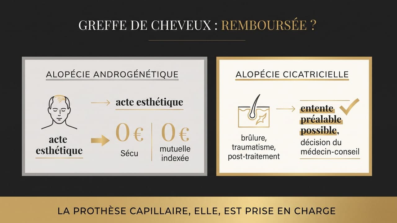 Greffe de cheveux : remboursement Sécurité sociale et mutuelle