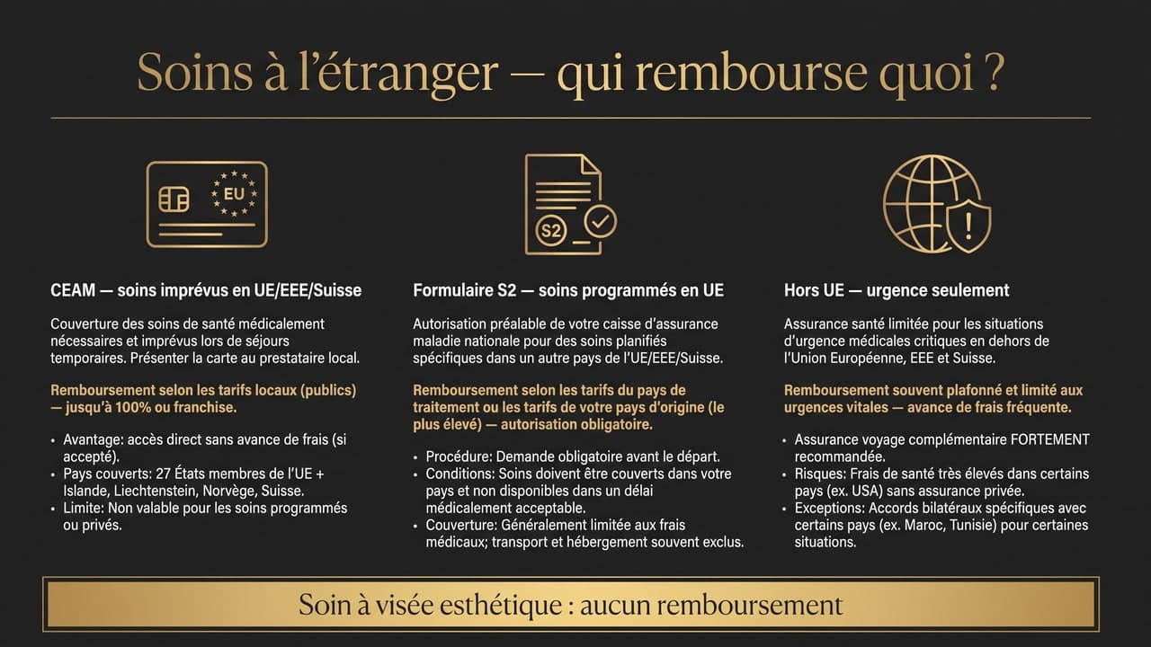 Remboursement des soins à l'étranger : CPAM, mutuelle et formulaire S2