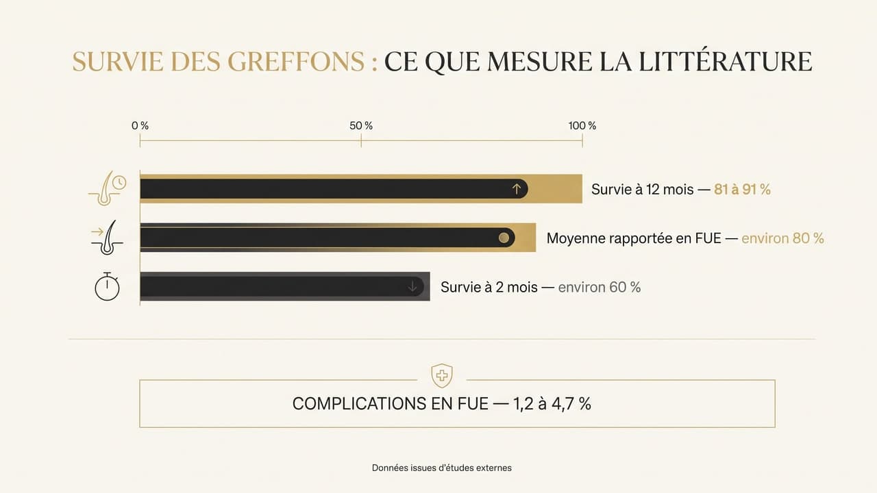 Taux d'échec d'une greffe de cheveux : ce que dit la littérature