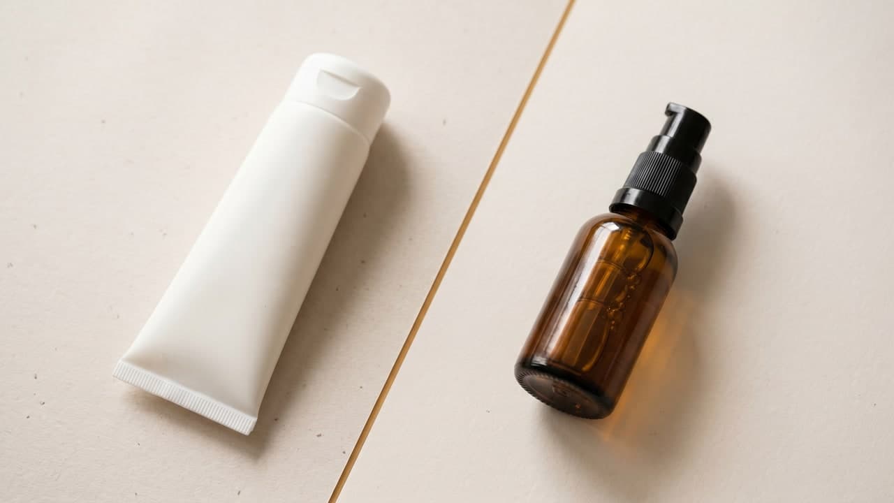 Crème et solution topique illustrant deux produits à base de clascotérone