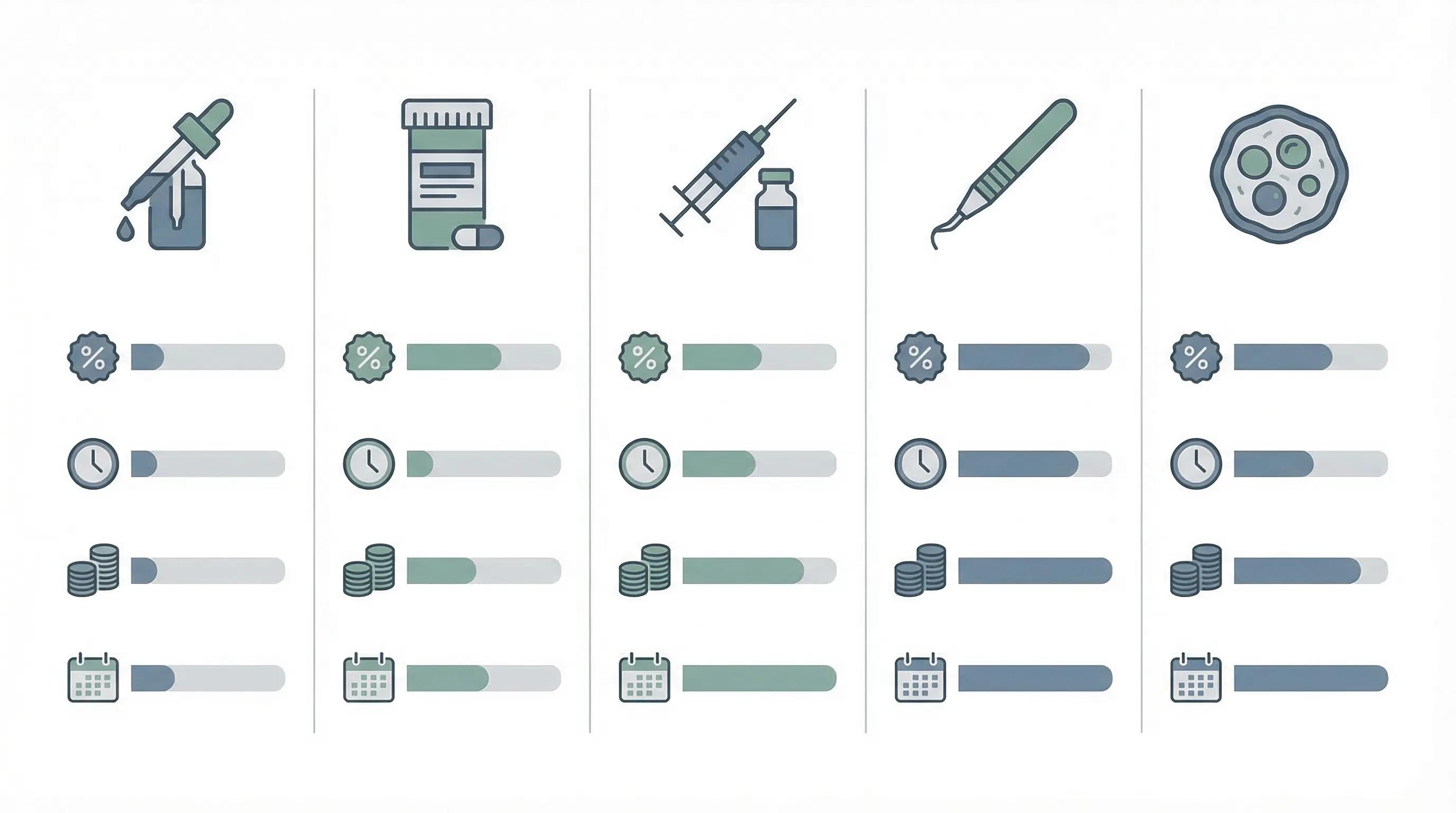 Comparatif des traitements contre la calvitie 2026 | Renaissance Clinique Comparatif des traitements de la calvitie : Minoxidil, Finastéride, PRP, exosomes vs greffe de cheveux FUE et Choi Pen — efficacité, durée et coût