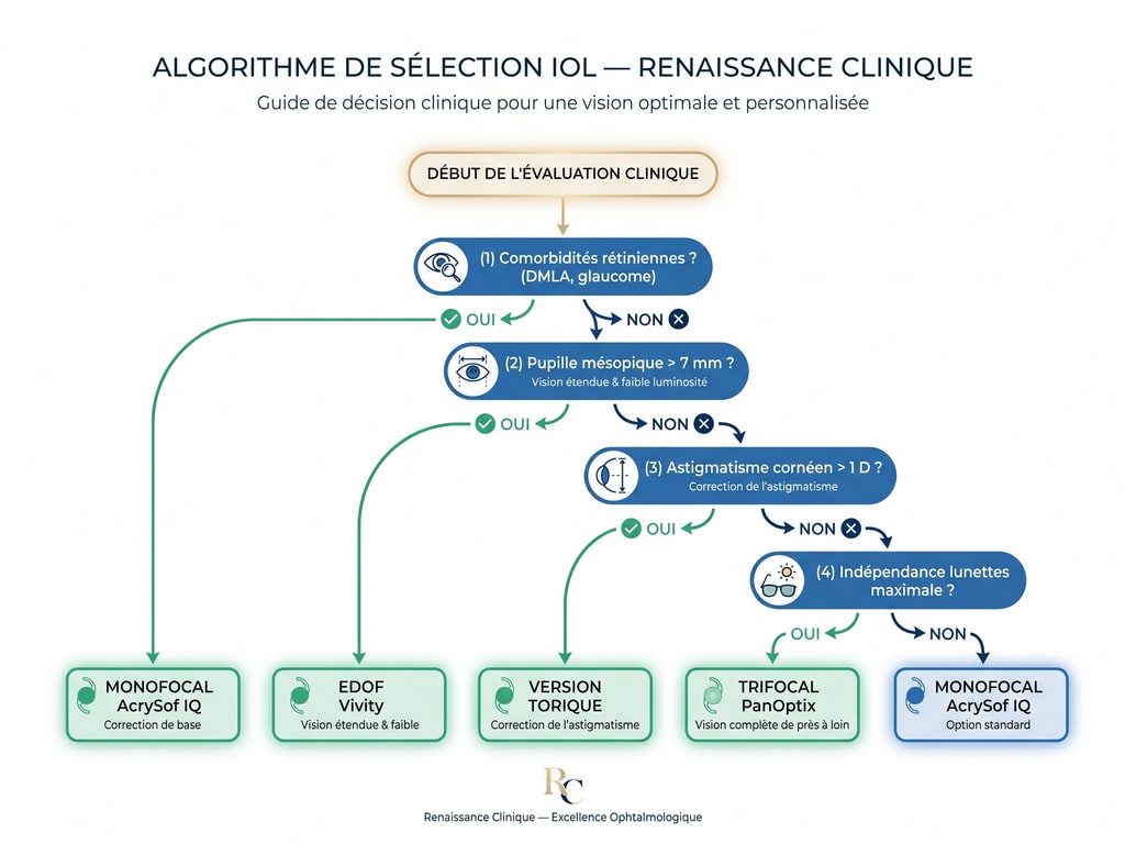 Algorithme décisionnel Renaissance pour la sélection de l'implant intraoculaire selon profil patient