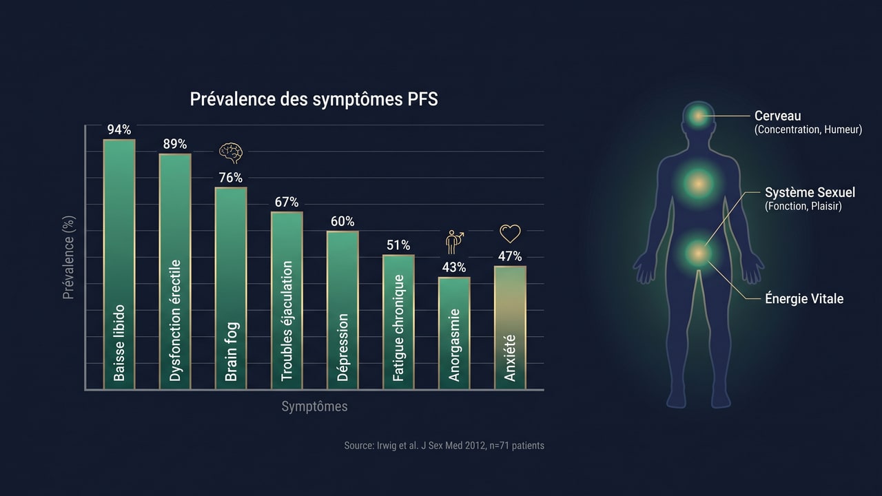 Prévalence des symptômes du PFS — sexuels, neurologiques, psychiatriques selon <a href=