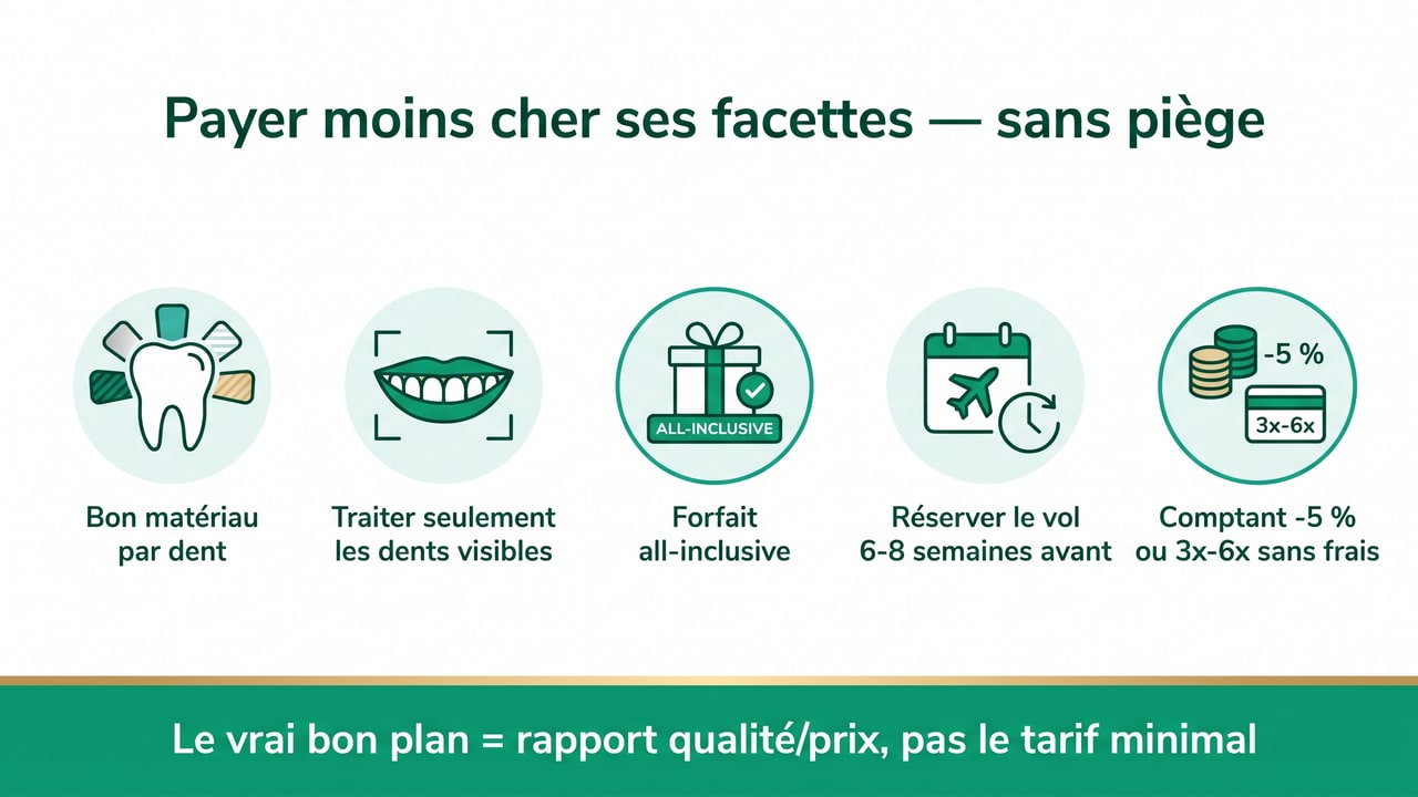 Cinq leviers pour réduire le prix de ses facettes à Istanbul sans sacrifier la qualité