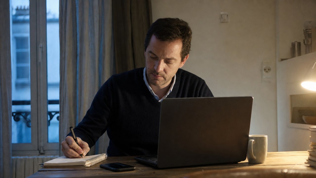Patient prenant des notes écrites pendant une téléconsultation — les sept questions à faire confirmer par écrit avant de signer un devis