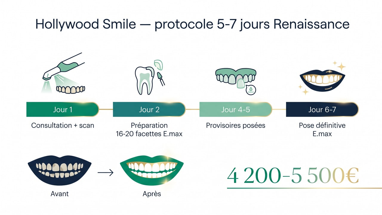 Protocole Hollywood Smile en 5-7 jours à Renaissance Clinique Istanbul — 16-20 facettes E.max