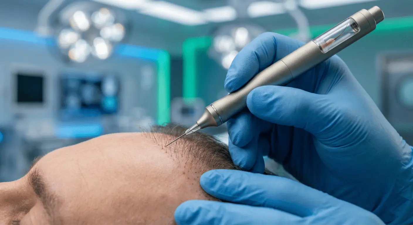 Stylo implanteur Choi — implantation directe d'un greffon, poil par poil