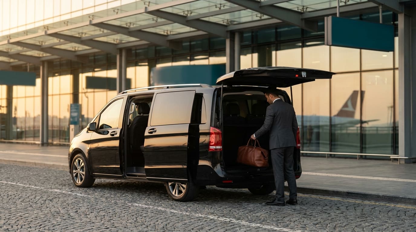 Accueil à l'aéroport d'Istanbul : transfert privé en van premium vers l'hôtel à Şişli, inclus dans le forfait de greffe de cheveux