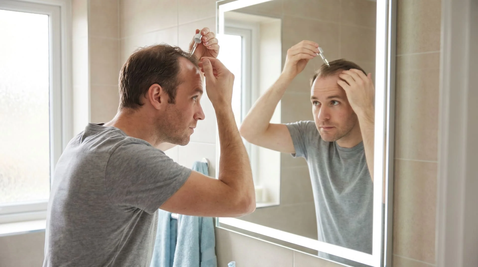 Clascotérone (Breezula® 7,5 %) : anti-androgène topique à l'étude contre l'alopécie androgénétique | Renaissance Clinique Tube de crème clascotérone Breezula 7,5 % posé sur une surface de laboratoire propre à côté d'un modèle moléculaire 3D du clascotérone (C24H33ClO5) — anti-androgène topique étudié pour le traitement de l'alopécie androgénétique, développé par Cassiopea