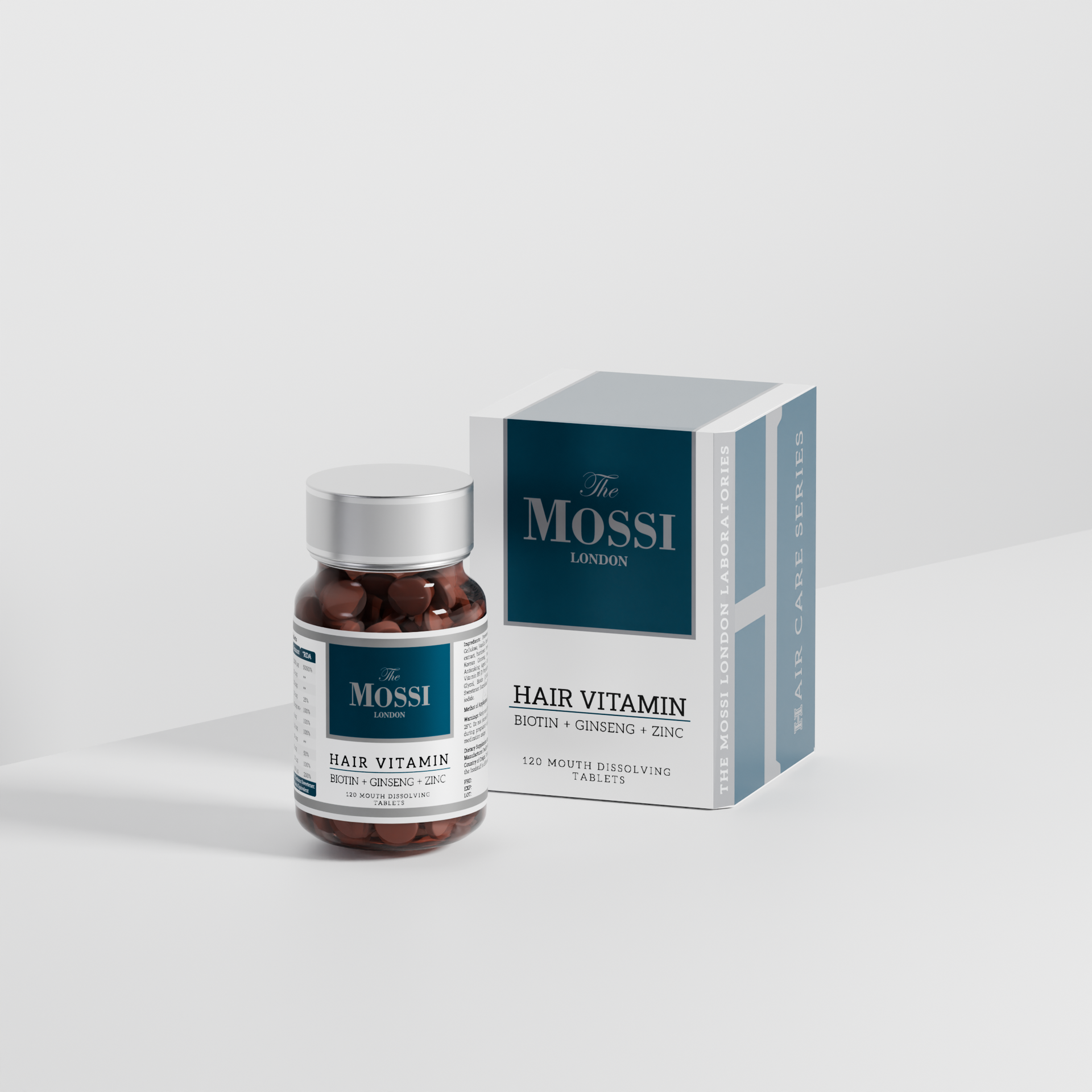 Hair Vitamin — 120 comprimés Hair Vitamin — 120 comprimés — produit du Kit Mossi London pour soins post-greffe capillaire