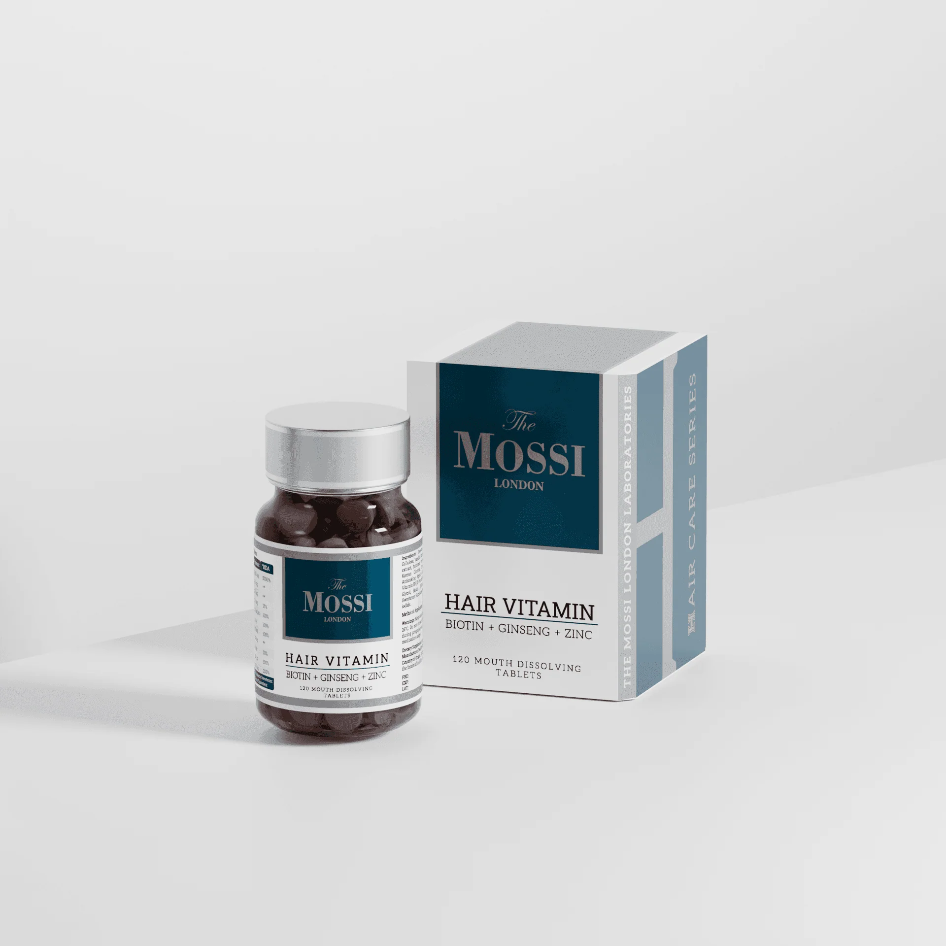 Hair Vitamin — 120 comprimés Hair Vitamin — 120 comprimés — produit du Kit Mossi London pour soins post-greffe capillaire