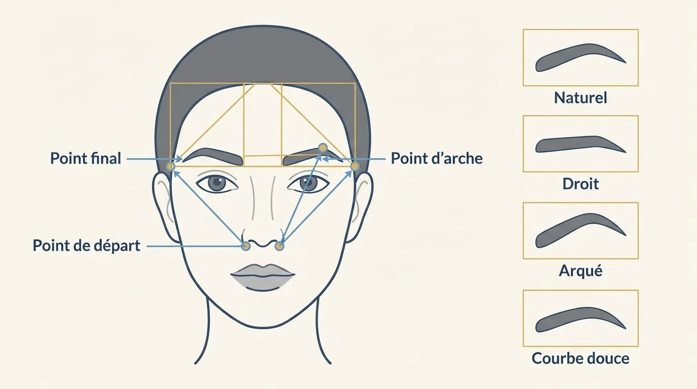 Design personnalisé des sourcils avant greffe Choi Pen : golden ratio, morphologie du visage et formes disponibles (naturel, arqué, droit, en S)