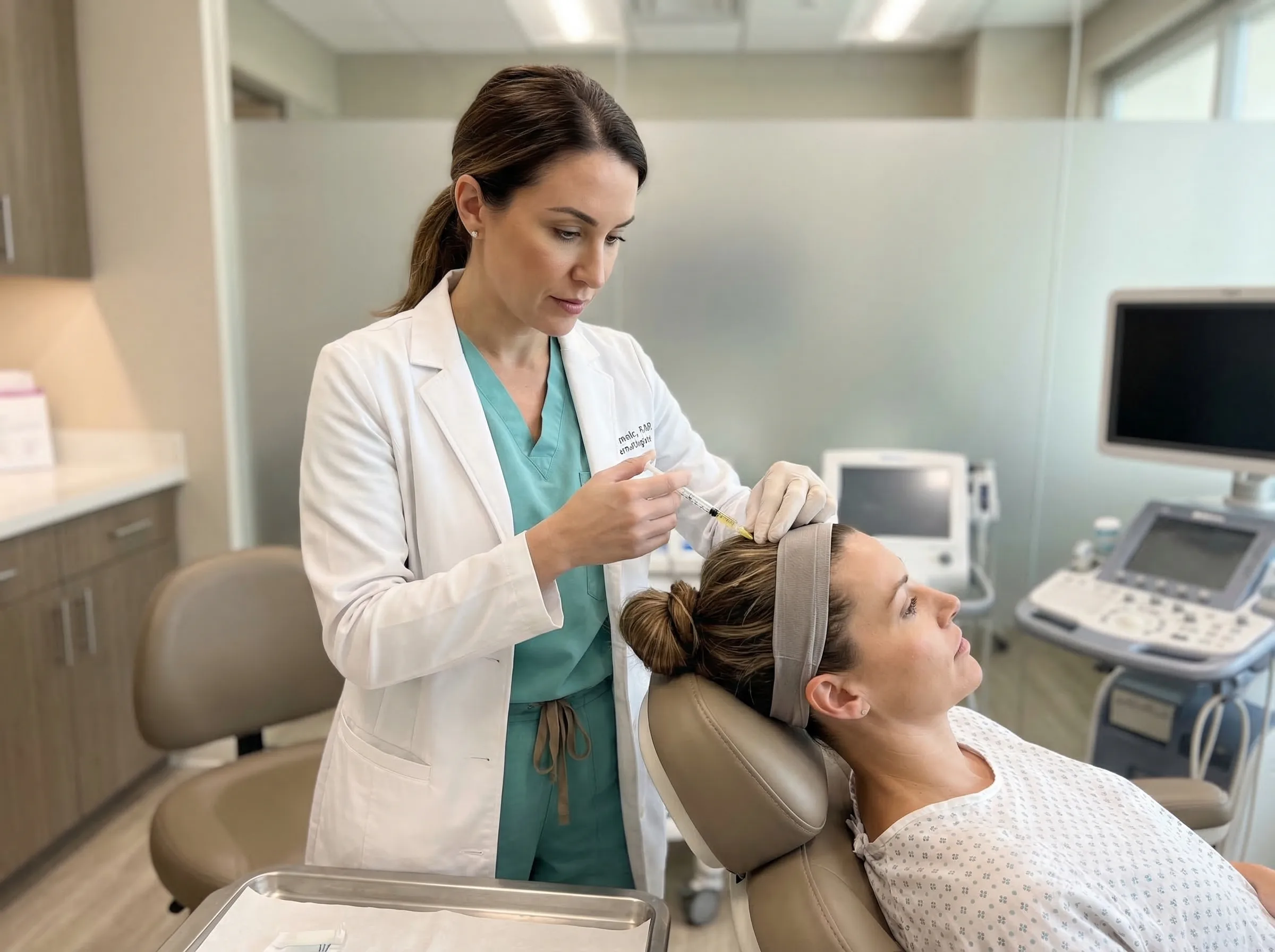 Traitements de l'alopécie androgénétique féminine : Minoxidil topique, PRP capillaire, spironolactone et greffe DHI sans rasage pour femme