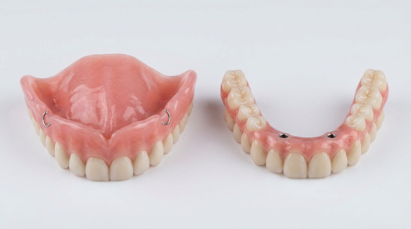 Tableau comparatif All-on-4 versus dentier amovible : confort, stabilité, préservation osseuse et coût