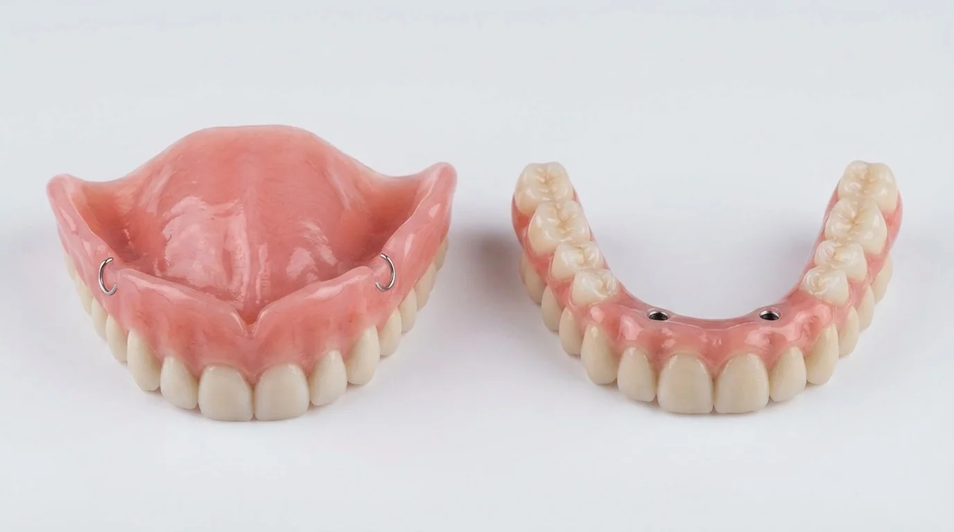 Comparatif All-on-4 vs Dentier — Critères Détaillés | Renaissance Clinique Tableau comparatif All-on-4 versus dentier amovible : confort, stabilité, préservation osseuse et coût