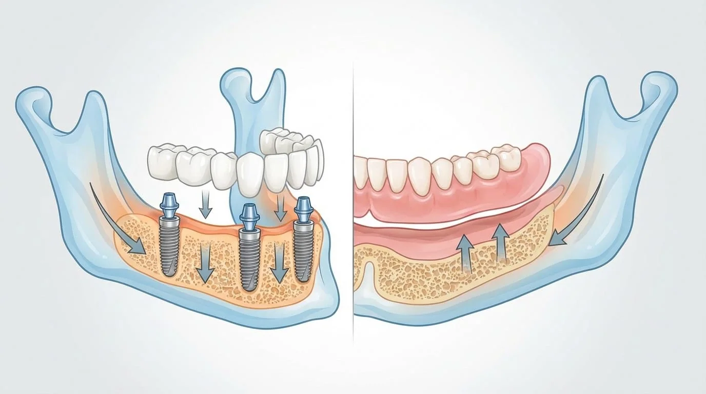 All-on-4 vs Dentier Amovible — Comparatif Complet | Renaissance Clinique Comparatif All-on-4 vs dentier amovible : implants fixes versus prothèse amovible, avantages et inconvénients