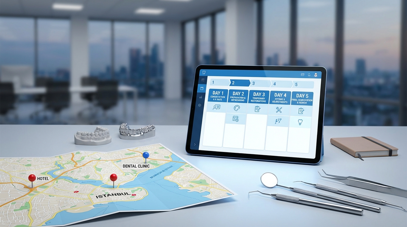 Planning de traitement dentaire à Istanbul : calendrier type selon le nombre de séances nécessaires