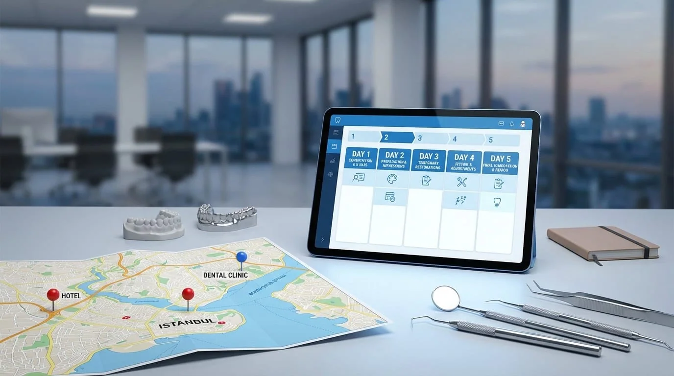 Planning de traitement dentaire à Istanbul : calendrier type selon le nombre de séances nécessaires