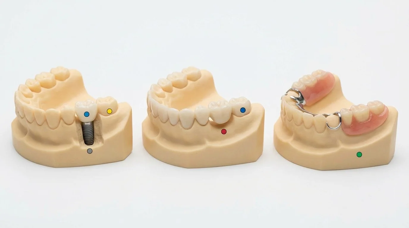 Dent manquante : comparatif implant, bridge et prothèse amovible dans une clinique dentaire à Istanbul