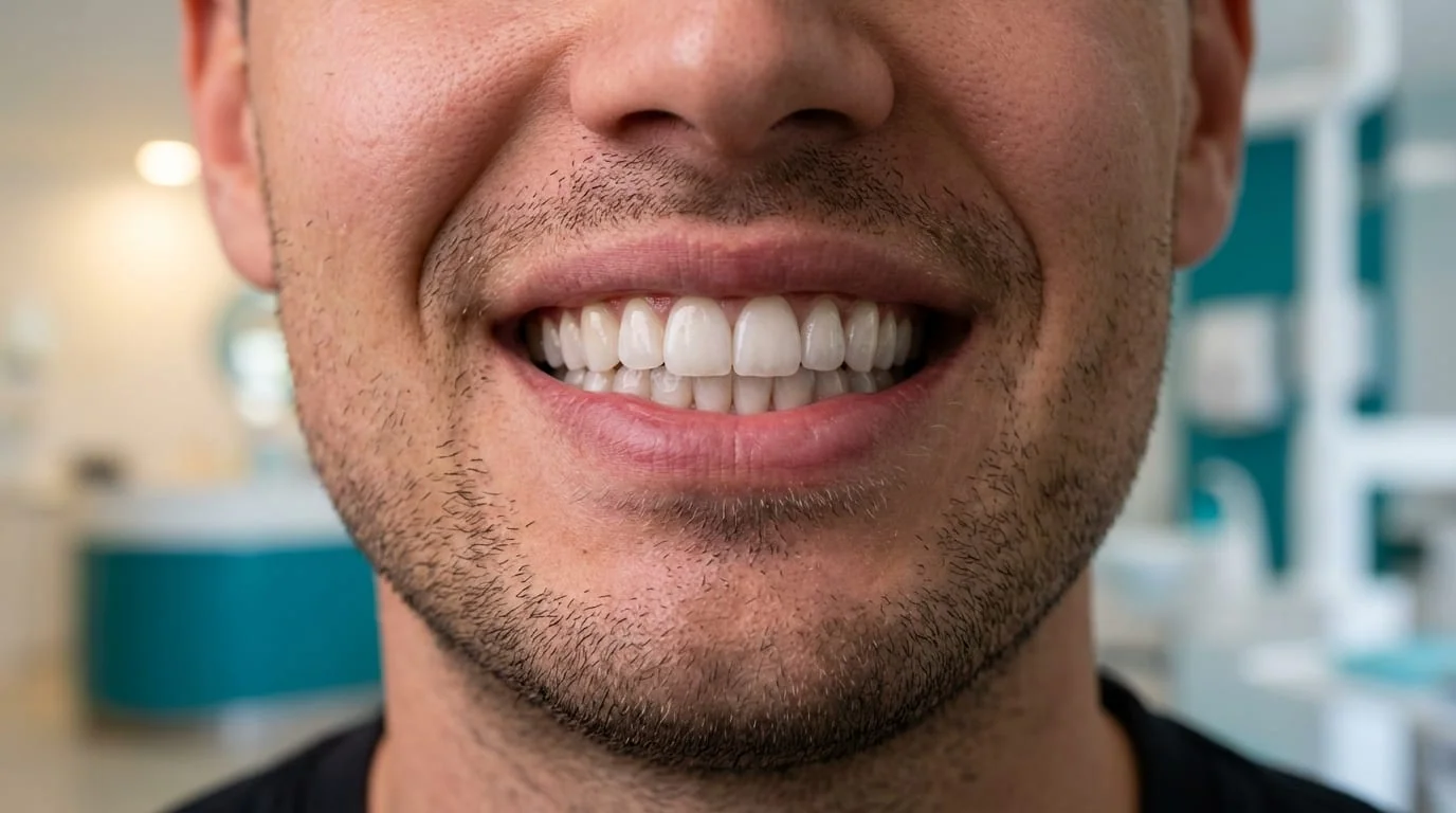 Hollywood Smile avant-après : 20 facettes E-Max avec protocole DSD pour un résultat naturel | Renaissance Clinique Résultat avant-après Hollywood Smile en Turquie : transformation complète avec 20 facettes E-Max, protocole DSD pour un résultat naturel et harmonieux — comparaison côté à côté avec protocole photo standardisé