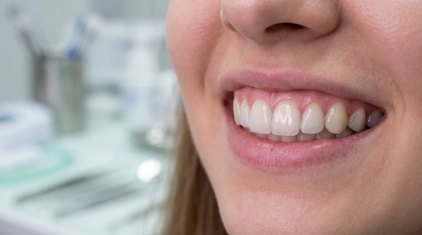 Sourire parfait après pose de facettes Lumineers ultra-fines dans une clinique dentaire à Istanbul