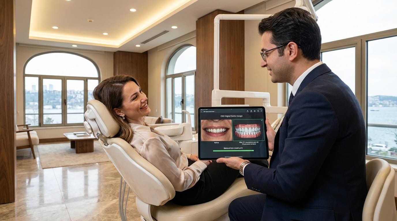 Design digital d'un Hollywood Smile complet 20 facettes : simulation DSD avant traitement