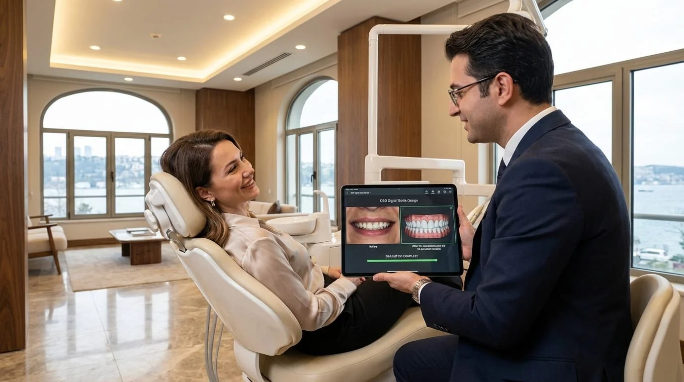 Design digital d'un Hollywood Smile complet 20 facettes : simulation DSD avant traitement