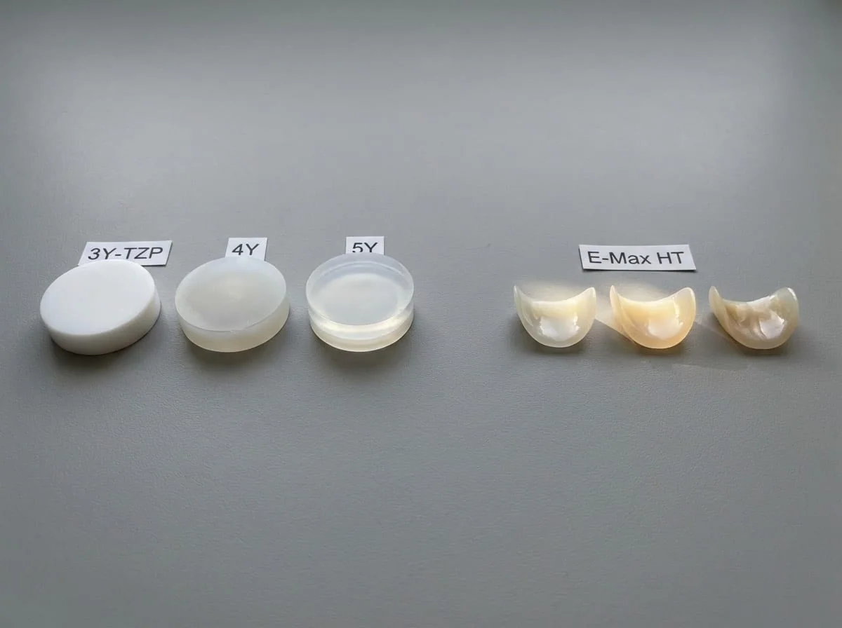 Zircone vs E-Max certifiés CE — Propriétés | Renaissance Clinique Zircone vs E-Max certifiés CE : propriétés mécaniques et optiques des deux matériaux de référence en implantologie