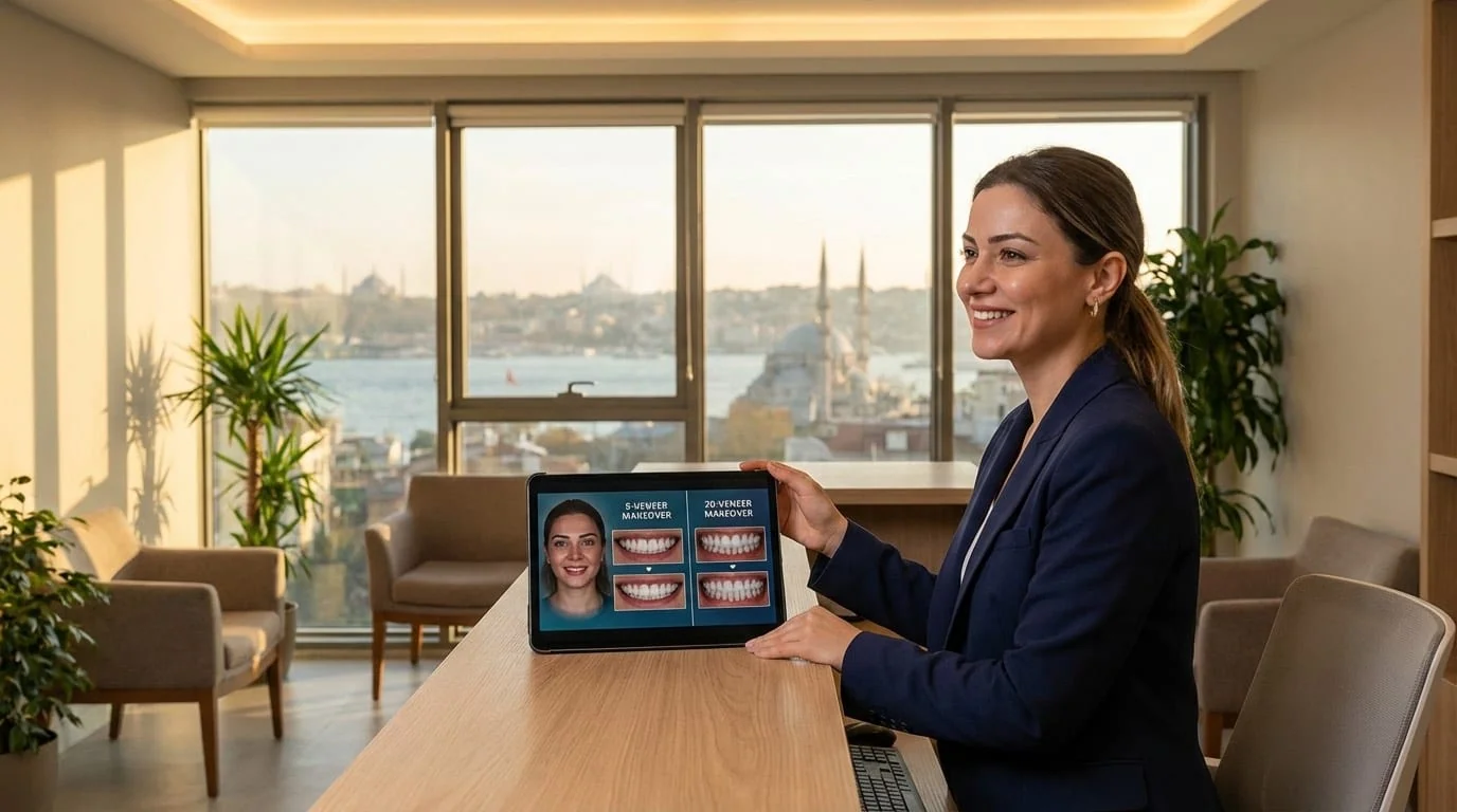 Forfaits facettes dentaires Renaissance Clinique Istanbul : options 6, 8, 10 et 20 facettes