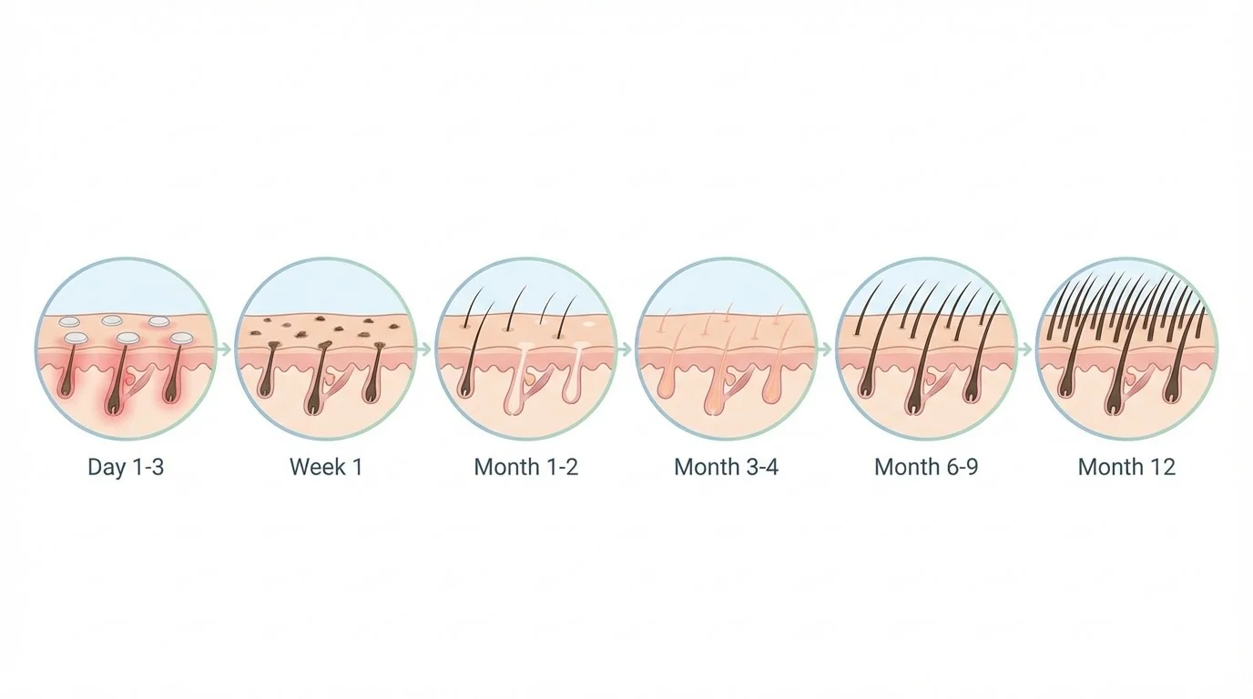 Calendrier de récupération après greffe de cheveux : J0 à J12 mois — Renaissance Clinique Istanbul