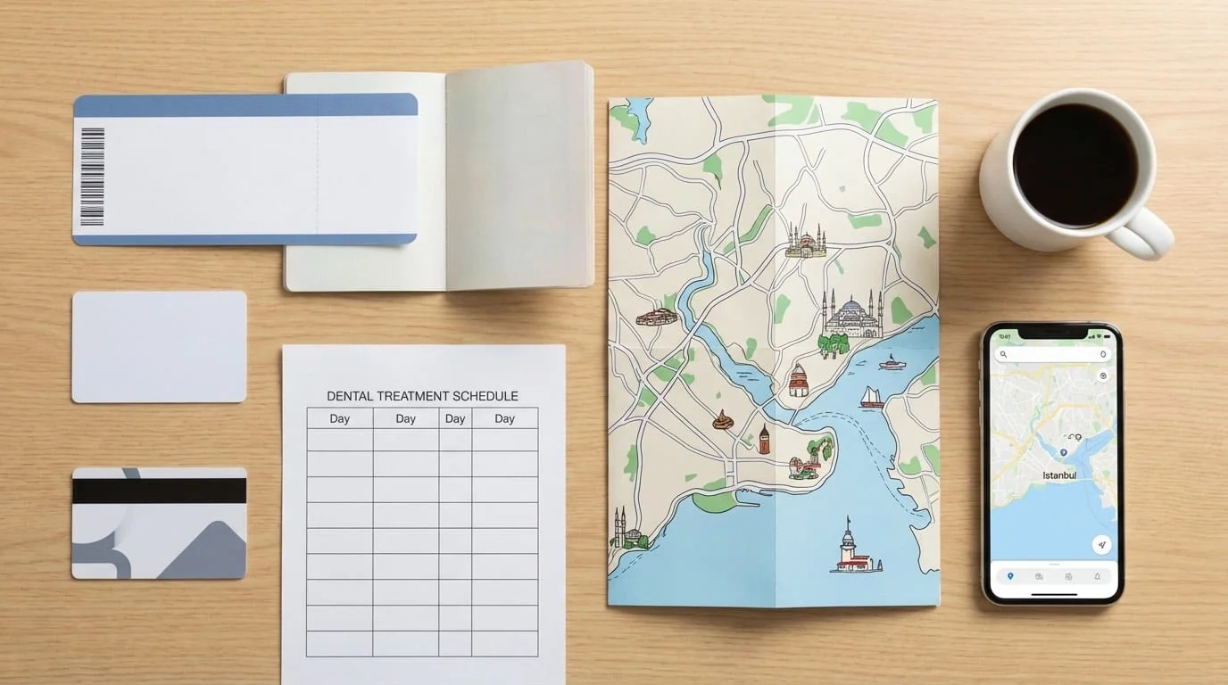 Planning séjour dentaire Istanbul — 5 jours type | Renaissance Clinique Planning d'un séjour dentaire à Istanbul : calendrier type de 5 jours avec rendez-vous et tourisme