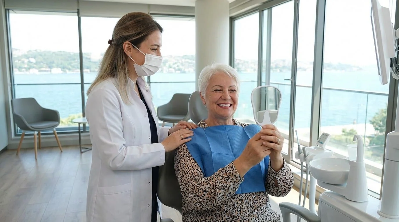 Implants dentaires chez les seniors : patient âgé en consultation avec un spécialiste implantologie à Istanbul